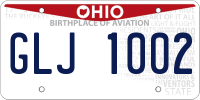 OH license plate GLJ1002