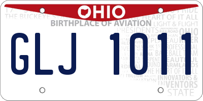 OH license plate GLJ1011