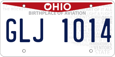 OH license plate GLJ1014