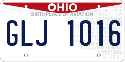 OH license plate GLJ1016