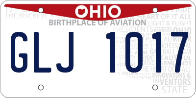 OH license plate GLJ1017