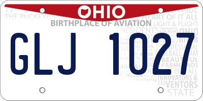 OH license plate GLJ1027