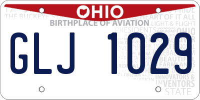 OH license plate GLJ1029
