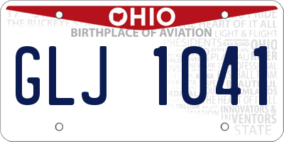 OH license plate GLJ1041