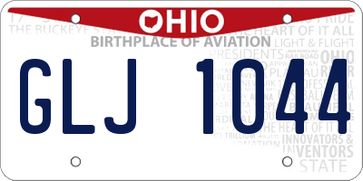OH license plate GLJ1044