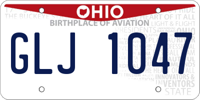 OH license plate GLJ1047
