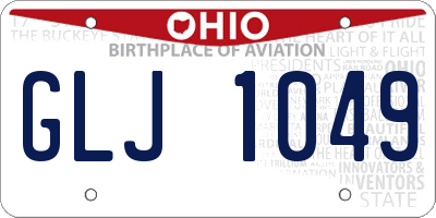 OH license plate GLJ1049