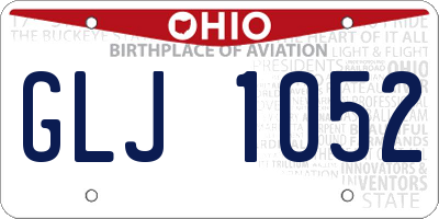 OH license plate GLJ1052