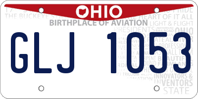 OH license plate GLJ1053