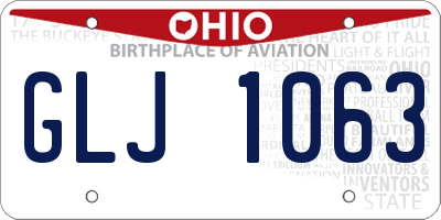OH license plate GLJ1063