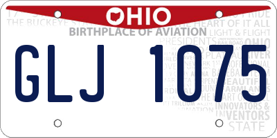 OH license plate GLJ1075