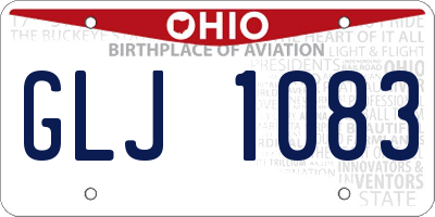 OH license plate GLJ1083