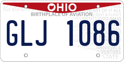 OH license plate GLJ1086