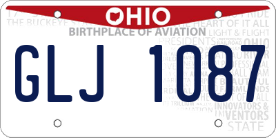 OH license plate GLJ1087
