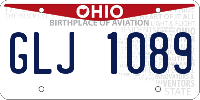 OH license plate GLJ1089