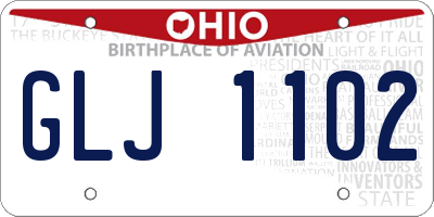 OH license plate GLJ1102