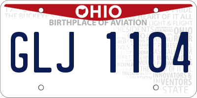 OH license plate GLJ1104