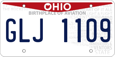 OH license plate GLJ1109