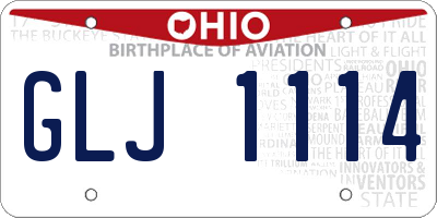 OH license plate GLJ1114
