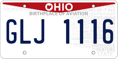 OH license plate GLJ1116