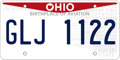 OH license plate GLJ1122