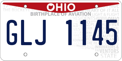 OH license plate GLJ1145