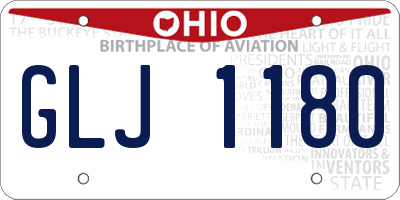 OH license plate GLJ1180