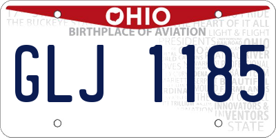 OH license plate GLJ1185