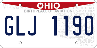 OH license plate GLJ1190