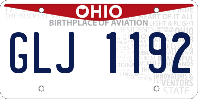 OH license plate GLJ1192