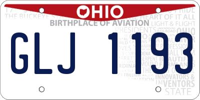 OH license plate GLJ1193