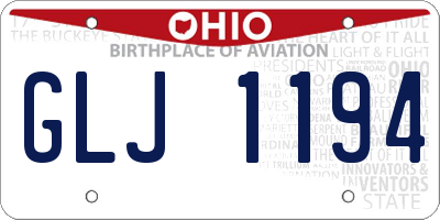 OH license plate GLJ1194