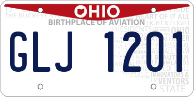 OH license plate GLJ1201