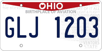 OH license plate GLJ1203