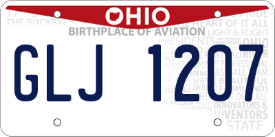 OH license plate GLJ1207
