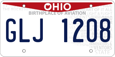 OH license plate GLJ1208