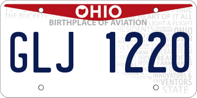 OH license plate GLJ1220