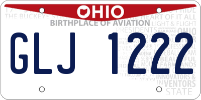 OH license plate GLJ1222