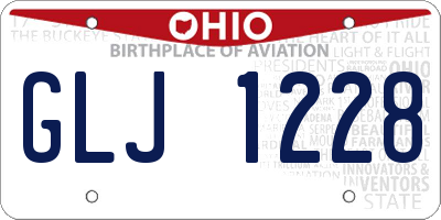 OH license plate GLJ1228