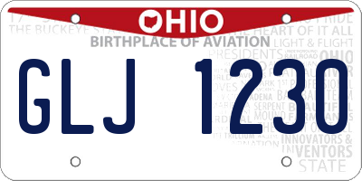 OH license plate GLJ1230