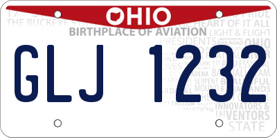 OH license plate GLJ1232
