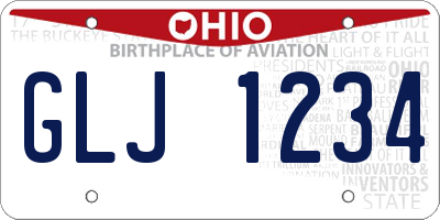 OH license plate GLJ1234