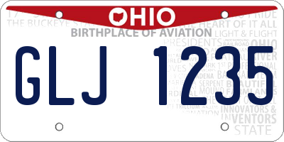 OH license plate GLJ1235