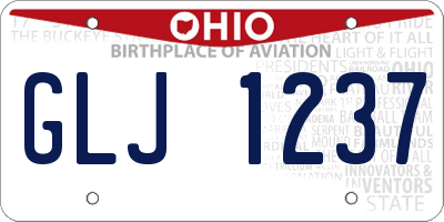 OH license plate GLJ1237