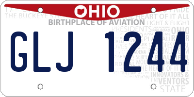 OH license plate GLJ1244