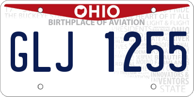OH license plate GLJ1255