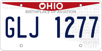 OH license plate GLJ1277