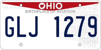 OH license plate GLJ1279