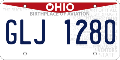OH license plate GLJ1280