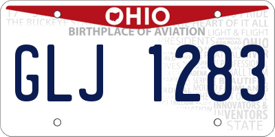 OH license plate GLJ1283